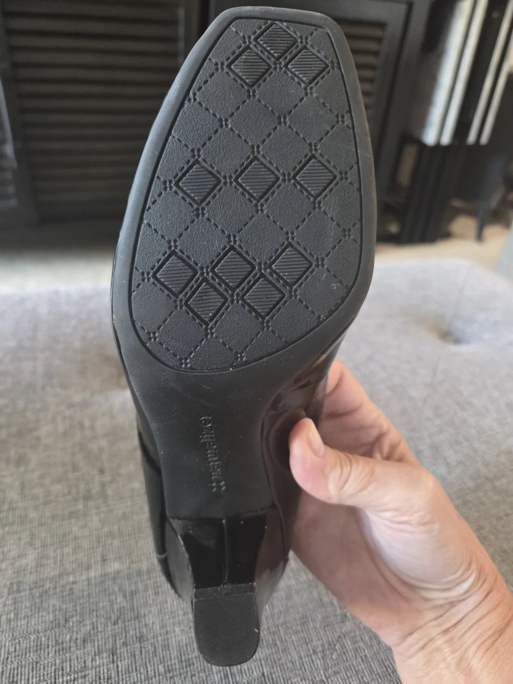 Naturalizer Womens Black Patent Mid-Heel Pumps Size 8.5